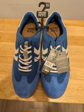Madden NYC Men's Blue Retro Trainer Sneakers